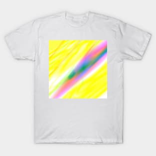 yellow pink green abstract texture T-Shirt